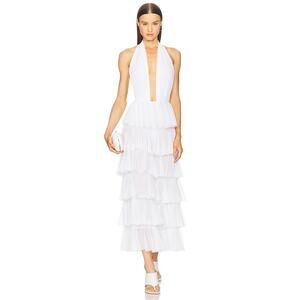 Norma Kamali Wide Leg Ruffle Pants